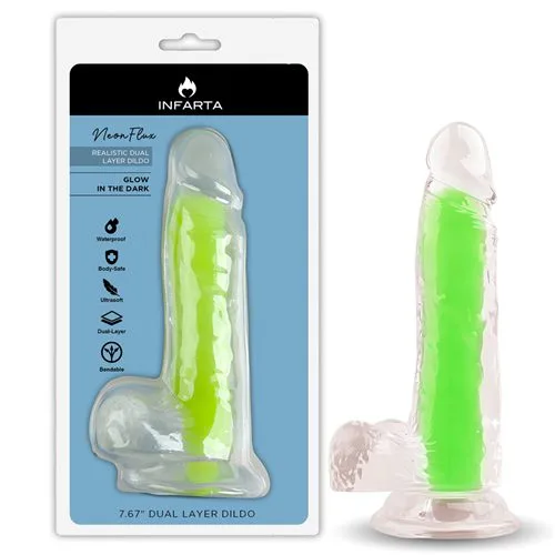 Dildo Neonflux Green Brilla en la Oscuridad